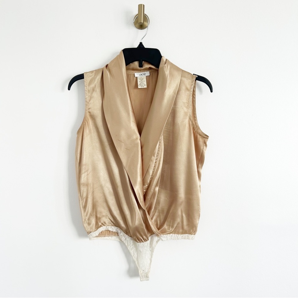 Flawed Vintage Cache Satin Bodysuit Size 2